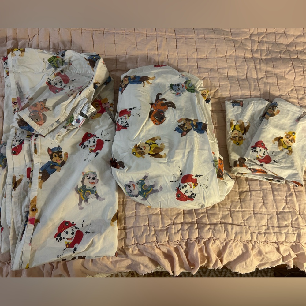 Pottery Barn Kids Paw Patrol Bedding Set - White and Multicolor